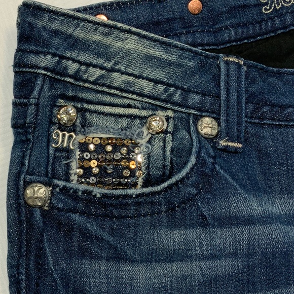Miss Me Bling Boot Cut Sequin Jeans - Size 28 - Picture 4 of 15